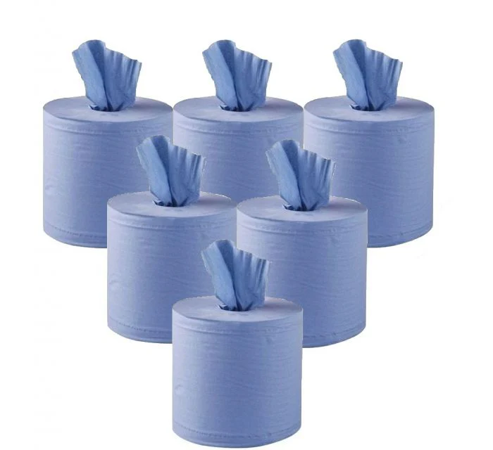 2 Ply Blue Centre Feed Rolls 6 x 120m - Hand Towels