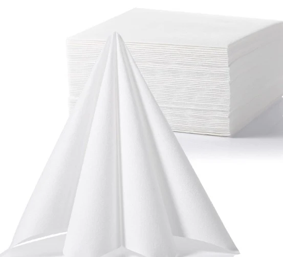 Bulky Soft 5* White Linen Effect Napkins 40cm x 40cm 8 Fold