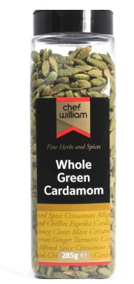 Chef William Whole Green Cardamom Pods 285gm