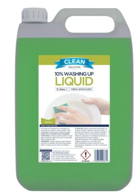 Clean Solutions 10% Washing Up Liquid (Green) 5ltr