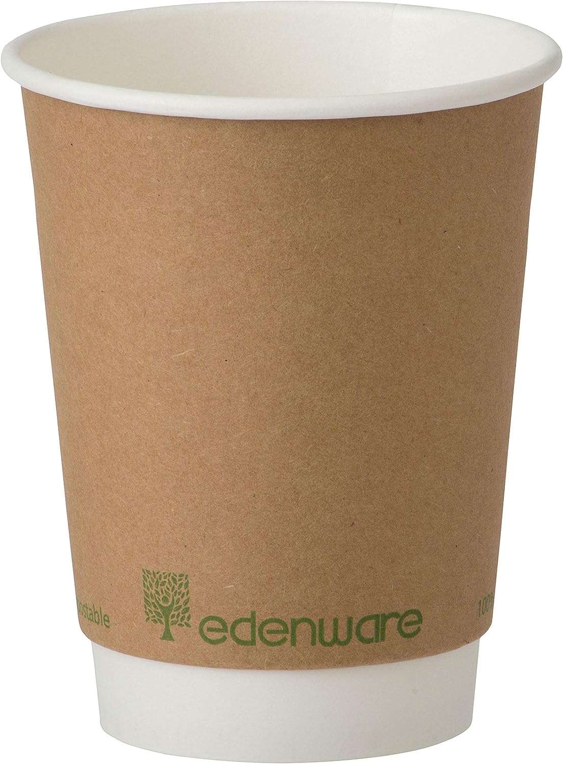 Edenware Compostable Double Wall Kraft Coffee Cup 500 x 12oz