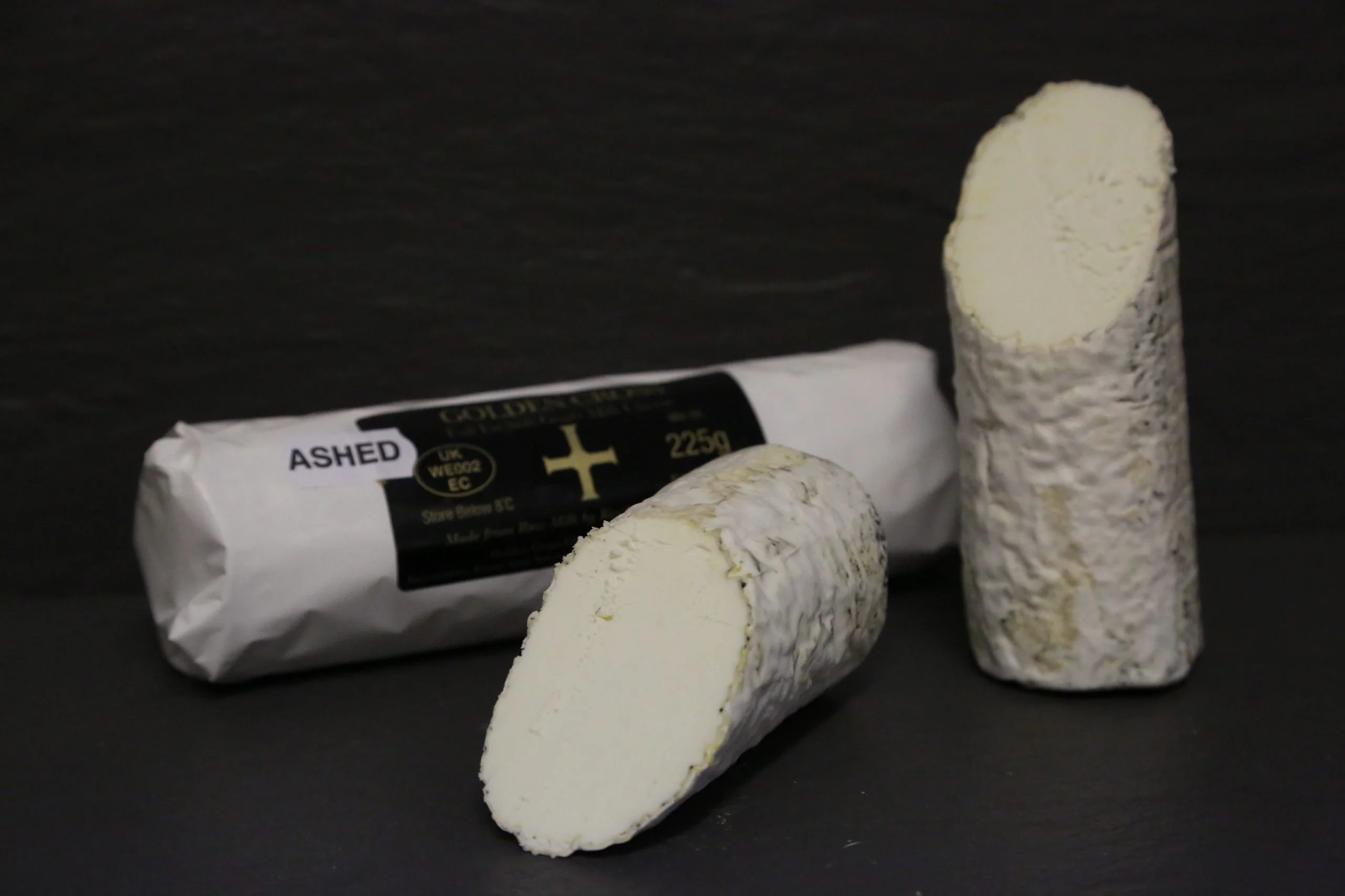 Golden Cross Ashed Goats Cheese 225gm