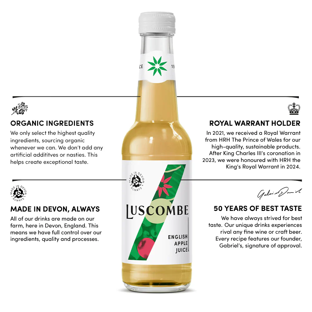 Luscombe English Apple Juice (Glass) 12 x 270ml - Image 3