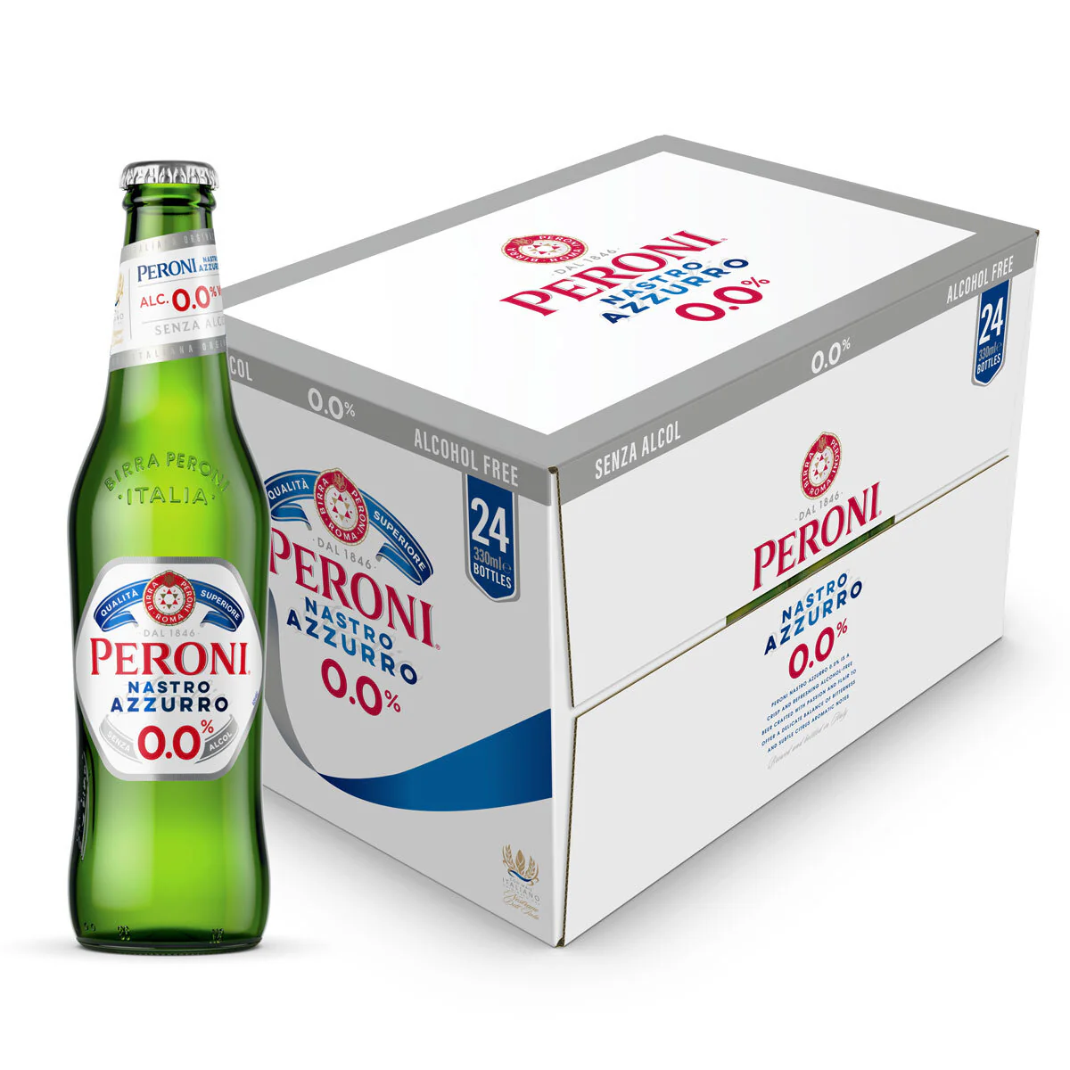 Peroni Nastro Azzurro 0.0% Alcohol Free 24 x 330ml