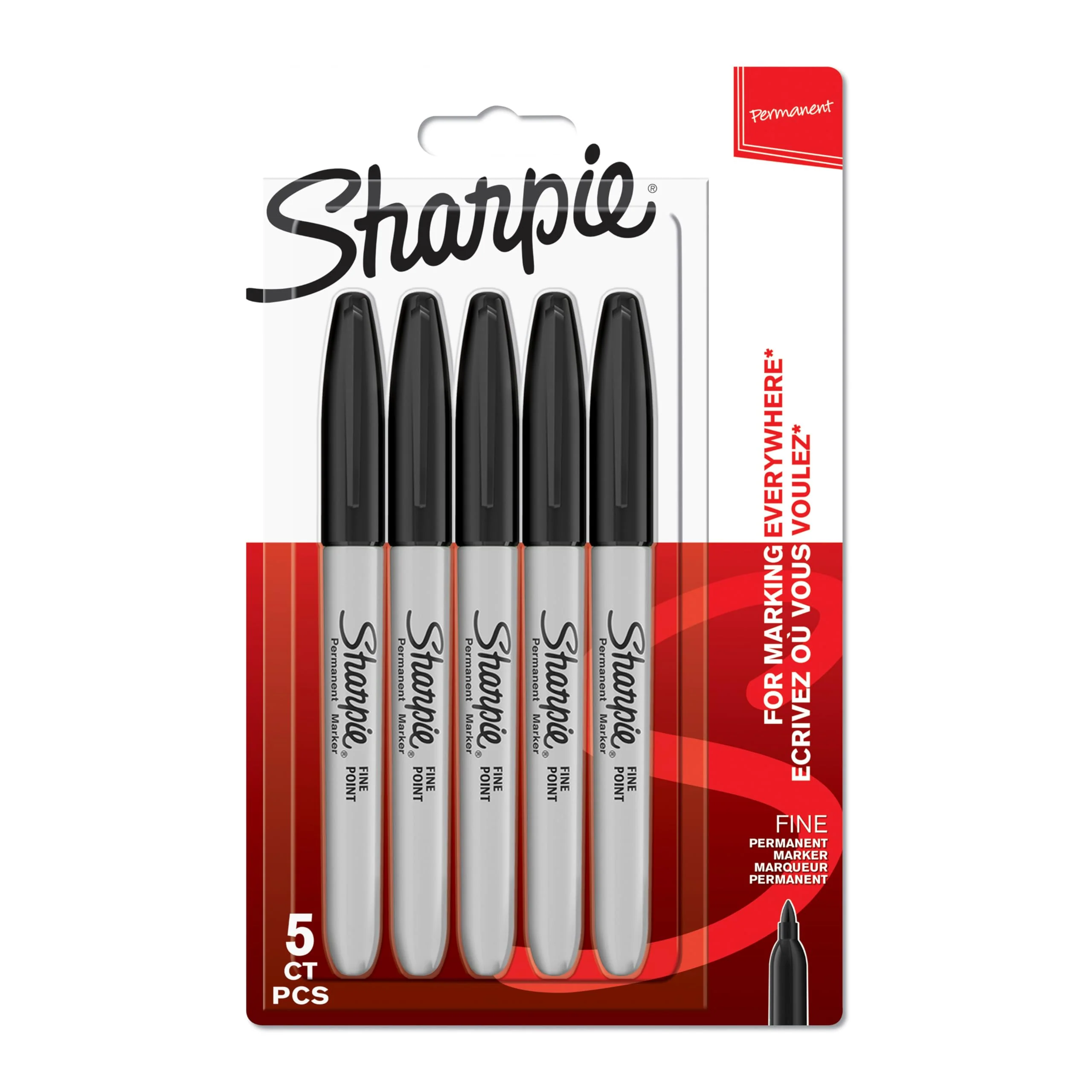 Sharpie Black Permanent Markers 1 x 5