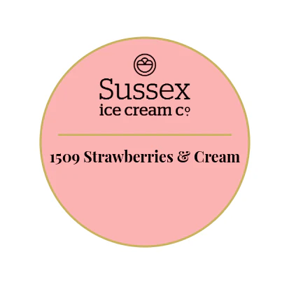 Sussex Ice Cream 1509 Strawberries & Cream 5ltr