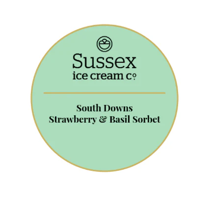 Sussex Ice Cream Strawberry & Basil Sorbet 2.5ltr